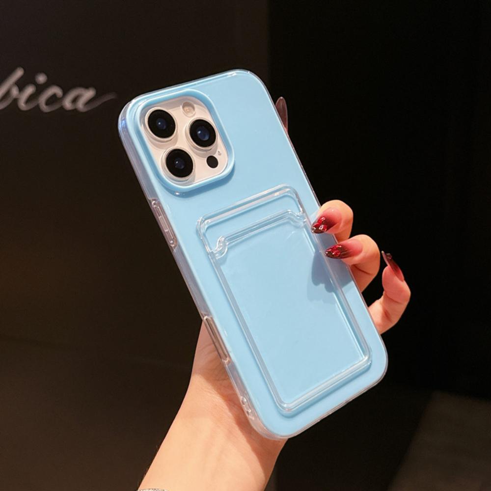 IPhone 16 15 13 12 11 17 Pro Max 14 Plus 17 Air TPU+PC Shockproof Card Slots Bumper Cover Candy Color Wallet Phone Cases