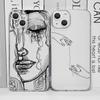 For IPhone 15 Pro Max Case for Iphone 11 13 14 PRO MAX 13 12 Mini 7 8 Plus XR XS X SE2 Abstract Line Face Aesthetic Phone Covers