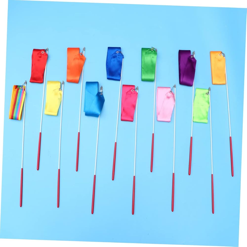 Kids Dance Ribbon Streamer Set 24 Pieces Assorted Colors 400x5cm Gymnastics Stick