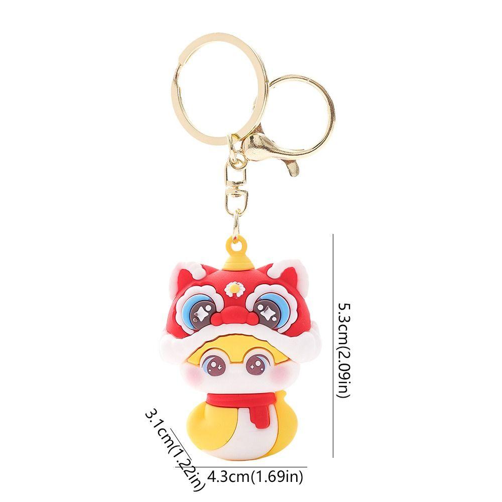 Cute Lucky Snake Key Ring Blessing Chinese New Year Pendant Creative Snake Year Keychain  Kids