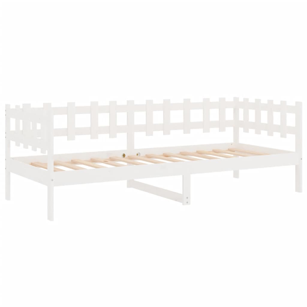 Daybed without Mattress White 90 x 190 cm Solid Pine Wood