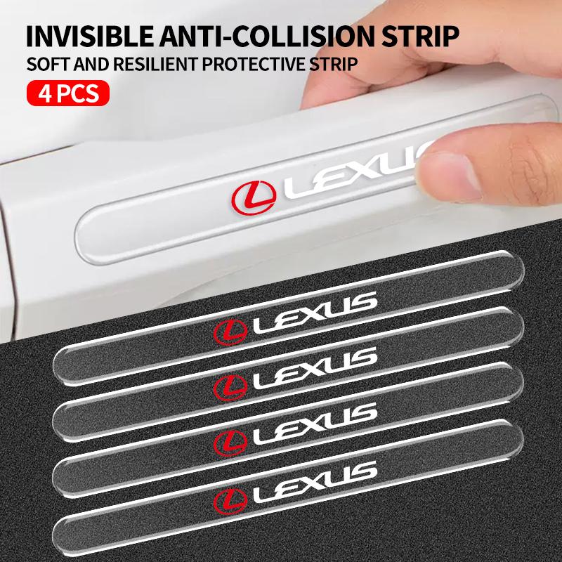 4pcs Car Door Handle Stickers Transparent Protector Film For Lexus ES