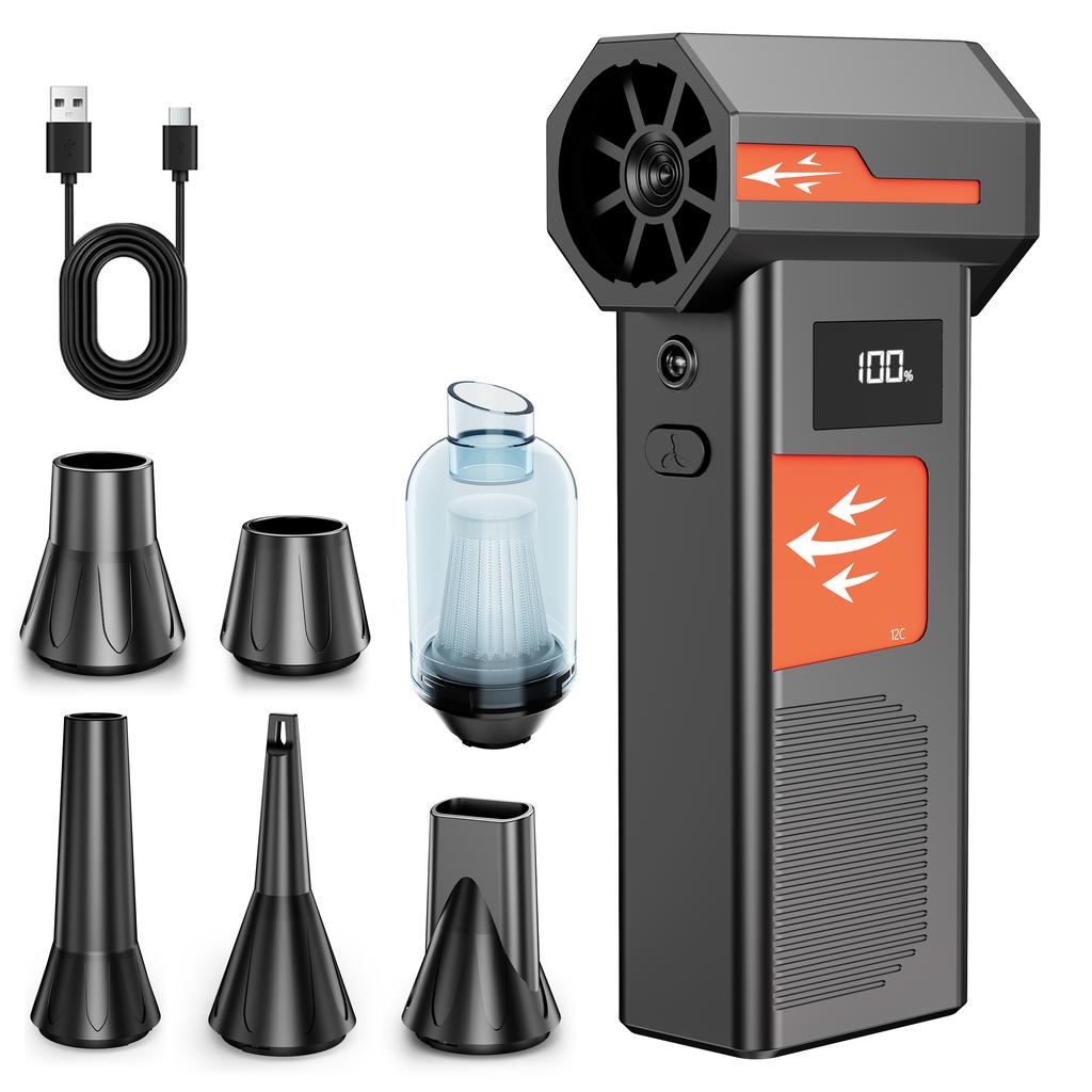 Car Violent Fan Turbo Blower With Outlet Nozzles Blow Snow Jet Fan Blow And Suction 2 In 1 110000RPM Electric Air Duster Cleaning Blowing Tool