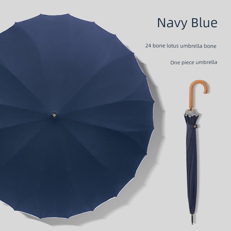 New Style Straight-Handle One-Piece Umbrella for Women, High-Looking Automatic Umbrella, Enlarged, Reinforced, Thickened, Storm-Resistant Long-Handle