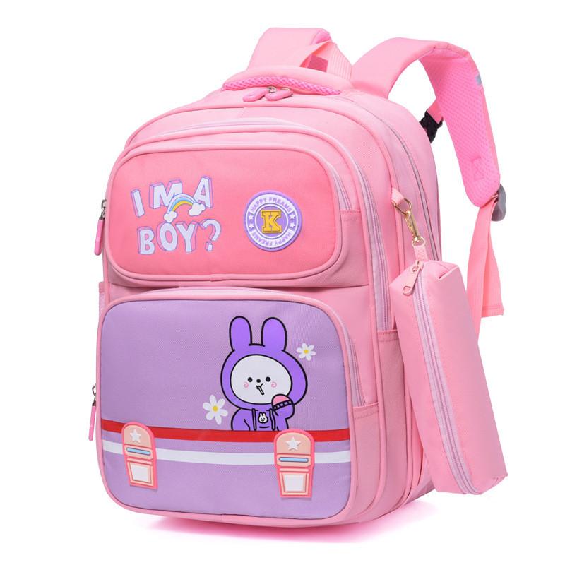 Stylish Large Capacity Kids Backpack For Boys And Girls In Grades One To Six With Ergonomic Design Pink