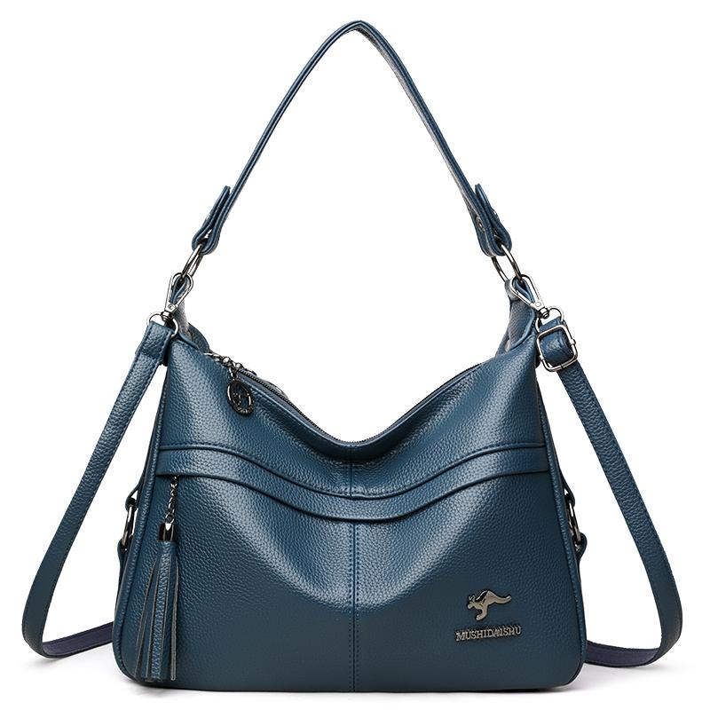 Women's Tassel Messenger Bag Soft Leather Mother Bag Shoulder Bag