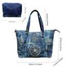 Damen gewaschene Denim-Tragetasche Große Kapazität Elegante Diamantblume Schrägbandtasche