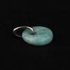 Natural Amazonite Donut Pendant 925 Sterling Silver Rhodium Plated Minimal Fine Jewelry Gift for Her