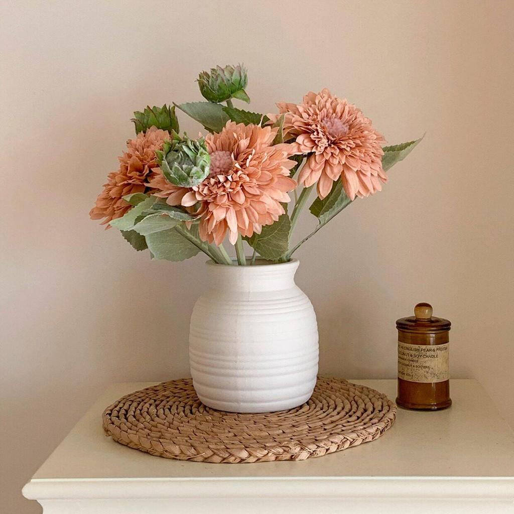 Teddy Sunflower Artificial Bouquet for Living Room, Entryway, Dining Table, Camping, and Retro Arrangements