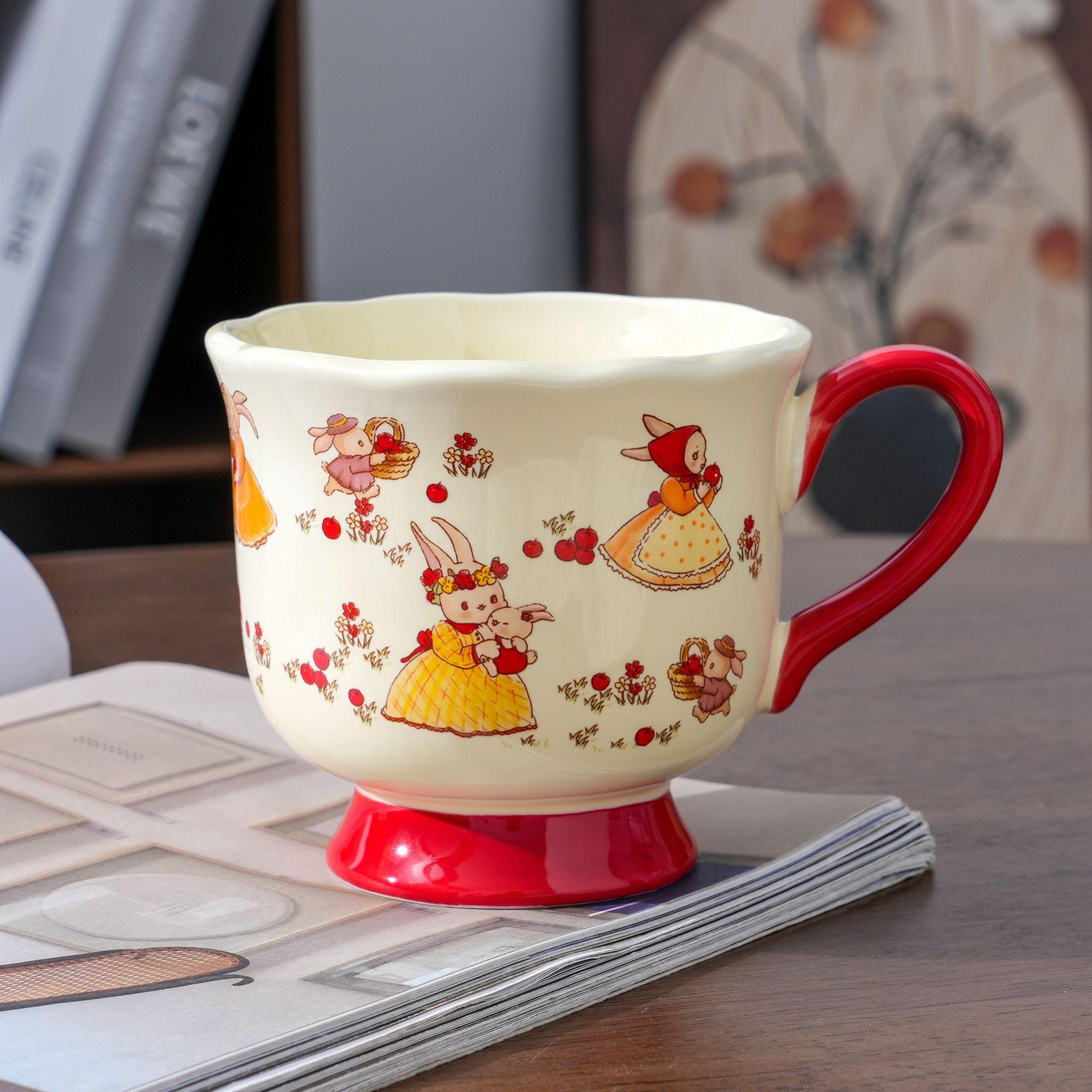 

Cute Cartoon Ceramic Cup High Value Animal Mug Student Children Drinking Water Cup Souvenir Gift Cup Coffee Cup 380ml