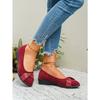 Women's Plus Size Wedge Shoes Spring New Retro Hong Kong Style Rhinestone Casual Single Shoes