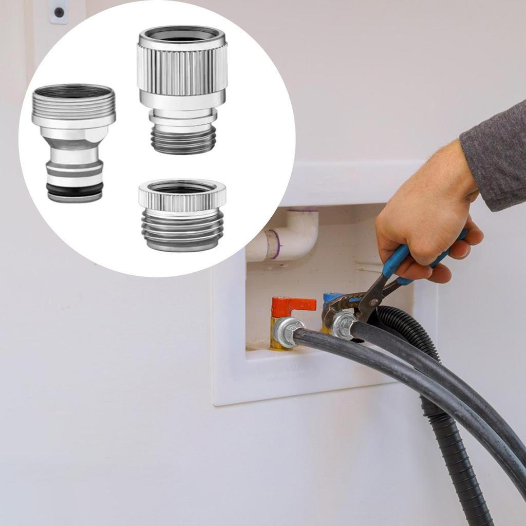 Wasserhahnadapter für Gartenschlauch und Duschanschluss Rostfrei Wasserhahnteil Schnellverbinder für Badezimmer Gartenbewässerung