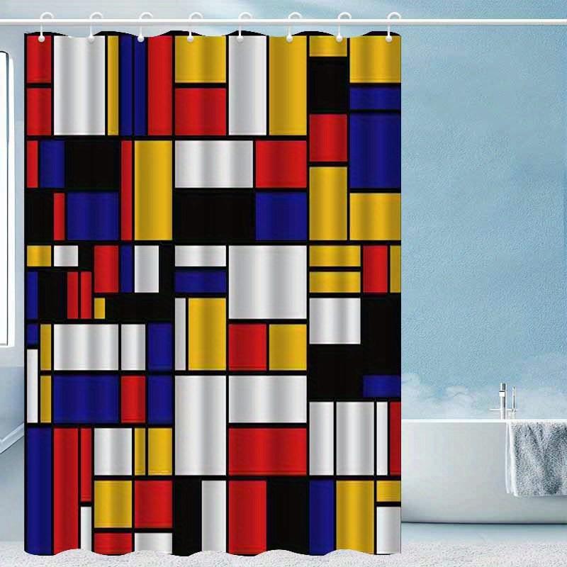 

1Pc Mondrian Modern Minimalist Color Block Art Shower Curtain, High-End Elegant Bathroom Curtain, Multifunctional Shower Curtain W60H190(CM)-1 Pcs