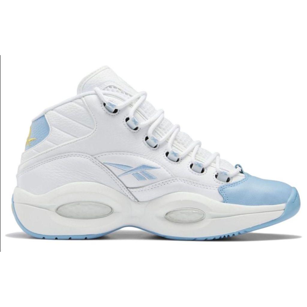 Reebok Mens Question Mid On To the Next Unisex Sneakers White Cloud-White Fluid-Blue GW8854