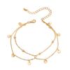 Women's Double Layer Disc Pendant Anklet - Versatile Beach & Party Accessory