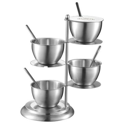 Gewürzgläser-Set Mehrschichtig Drehbar Würze Zucker Pfeffer Flaschen Salzstreuer Halter Küchenregal
