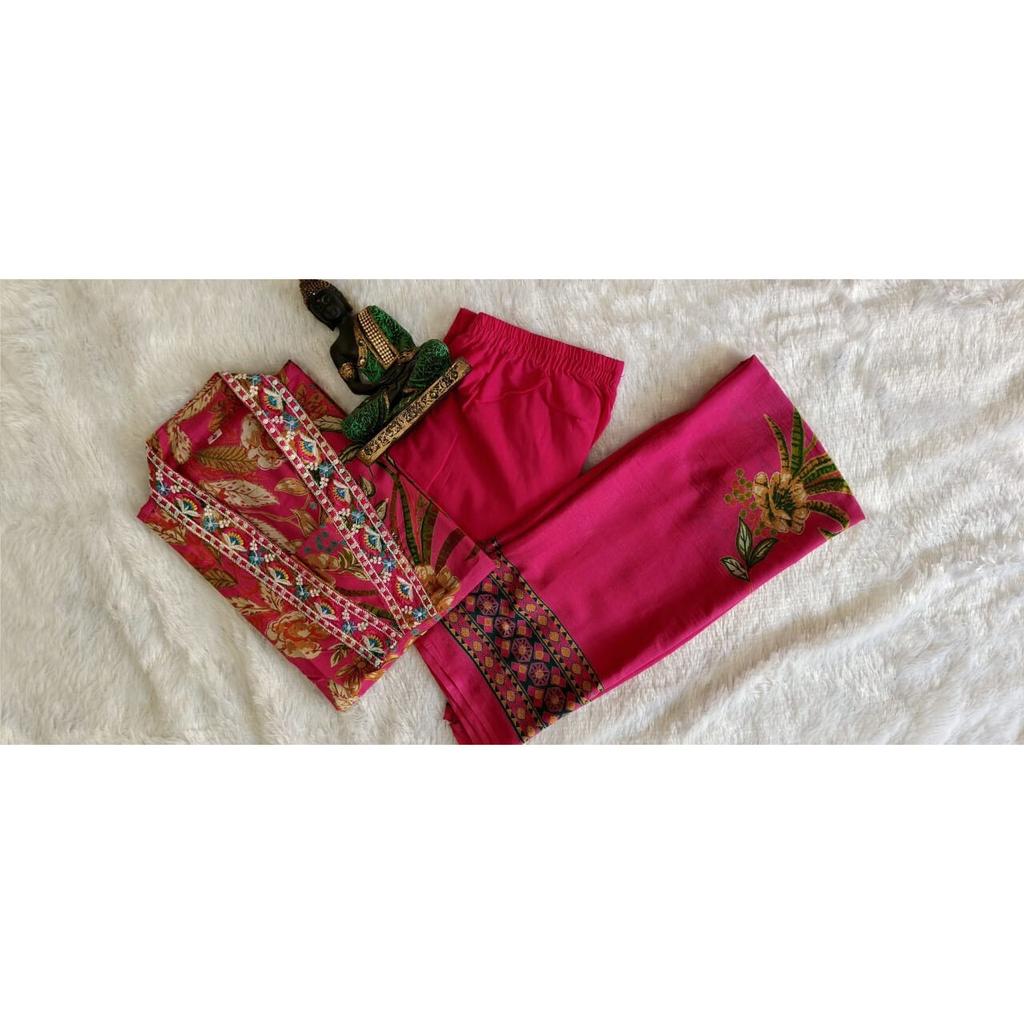 Indian Designer Cotton Kurta Pant Dupatta Set Women Bollywood Top Tunic Kurti VF-20224