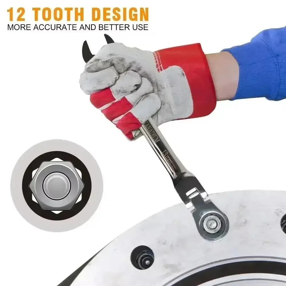 Car Repair Dual Heads Dual Heads Ratchet Wrench Quick Release 72 Teeth Reversible Ratchet Spanner Ratcheting Socket Spanner