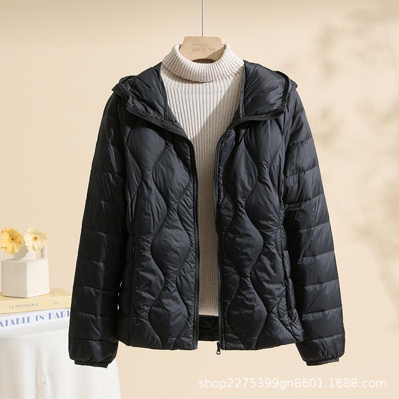 Nuova Giacca Piumino Leggera da Donna in Piuma d'Anatra Bianca Autunno e Inverno