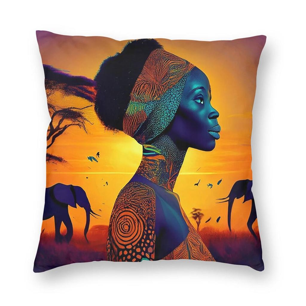 Neon Modern African Abstract Art Square Pillowcase Pillow Cover Cushion Throw Pillow for Home Sofa Living Room