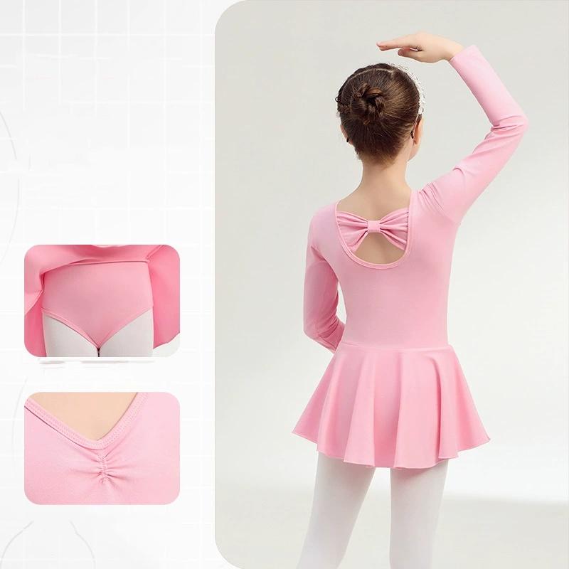 Mädchen Ballett Tutu Kleid Tanzkleid für Kleinkinder Kinder Gymnastik Trikot Kleid mit Vollfutter Baumwoll Ballettkleid Geschlossener Schritt