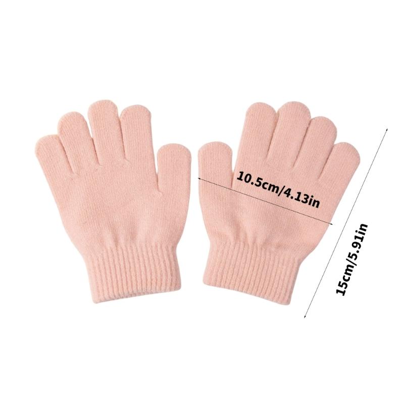 1 Paar Dehnbare Baby-Strickhandschuhe Bequemes Strickgewebe Weiche Thermische Winter-Handbekleidung Für Kinder 4+8T