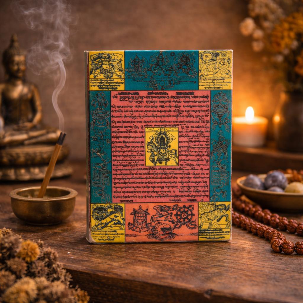 Lokta Traditional Prayer Flag Notebook – Medium (15x12cm) – 45 Leaves – Natural