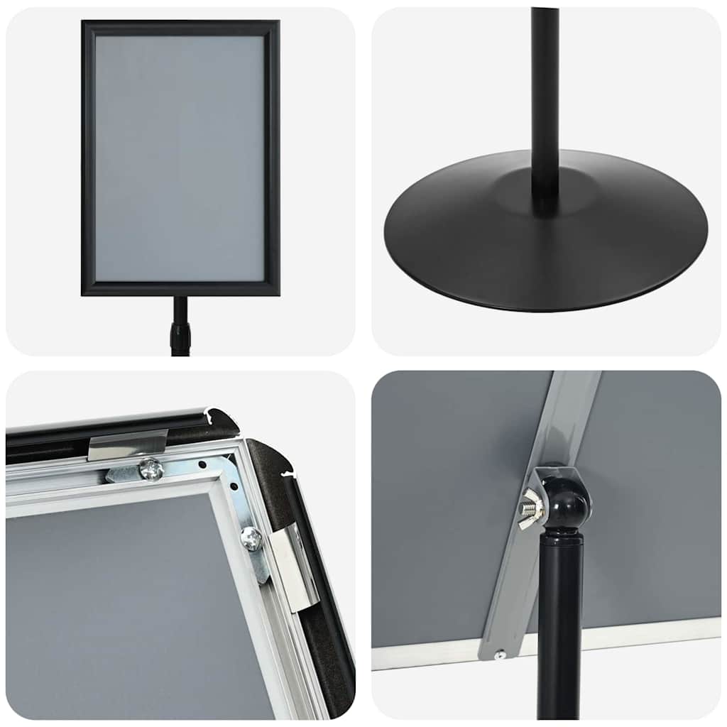 Podium Poster Stand Silver A3 PVC and Steel