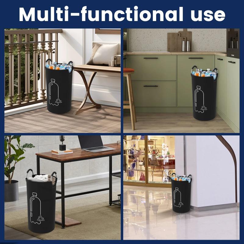 1/2/3Pcs 82L Folding Bottle Storage Basket, Kitchen Waste Bottle Recycling Bag with Soft Handles, Portable Wastewater Bottle Collector