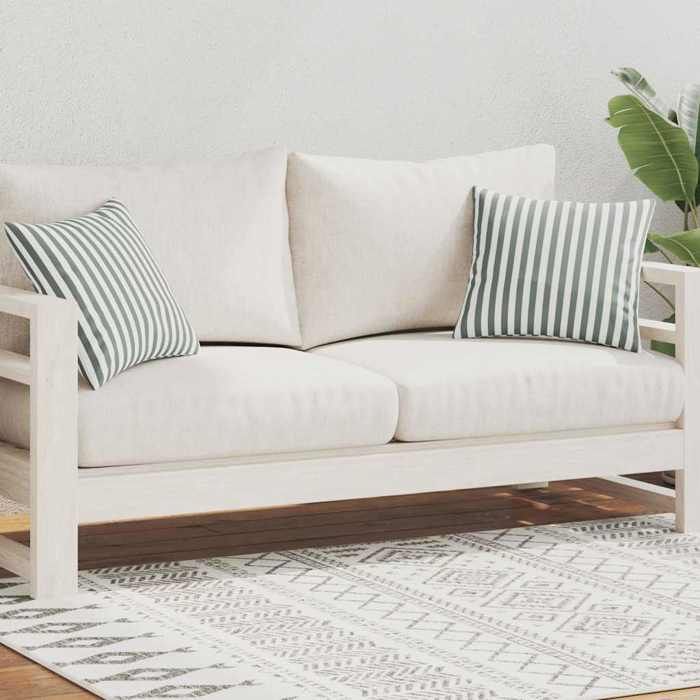 VidaXL Oreiller d'extérieur 2 pcs Impression rayure 45 x 45 cm Gris