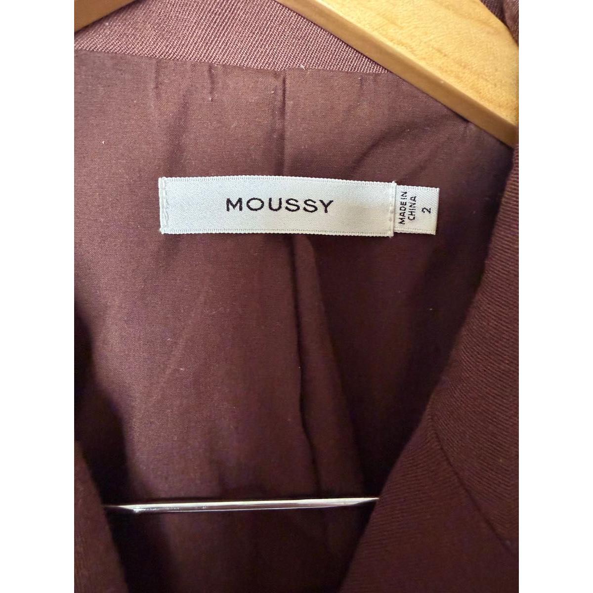 MOUSSY double-breasted tailored jacket brown