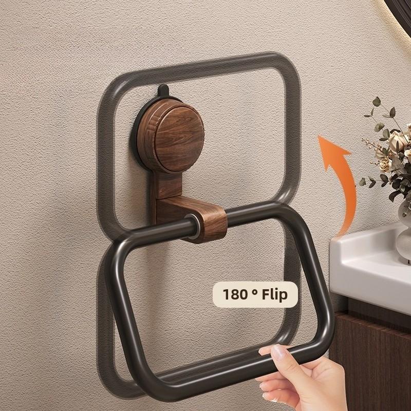 Adhesive Bathroom Wall Towel Rack Non-drilling Towels Holder Wooden Towel Hanger Without Drilling Modern Bathrooms Accessories
