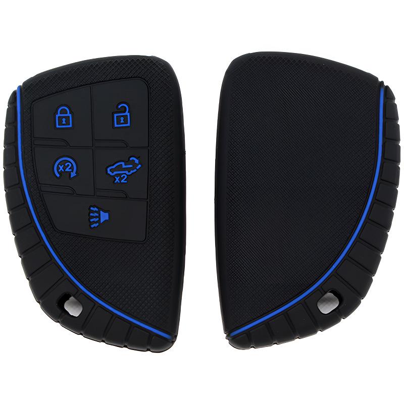 

Soft Silicone Case for GM 5-Button Key: Buick, Cadillac, Chevrolet, Regal, GMC синій/чорний