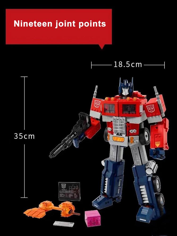 1508ks Transformační robotické autíčka Hračky Optimus Prime Stavebnice 10302 Náklaďák Autobot Deformační filmy Dárek pro děti