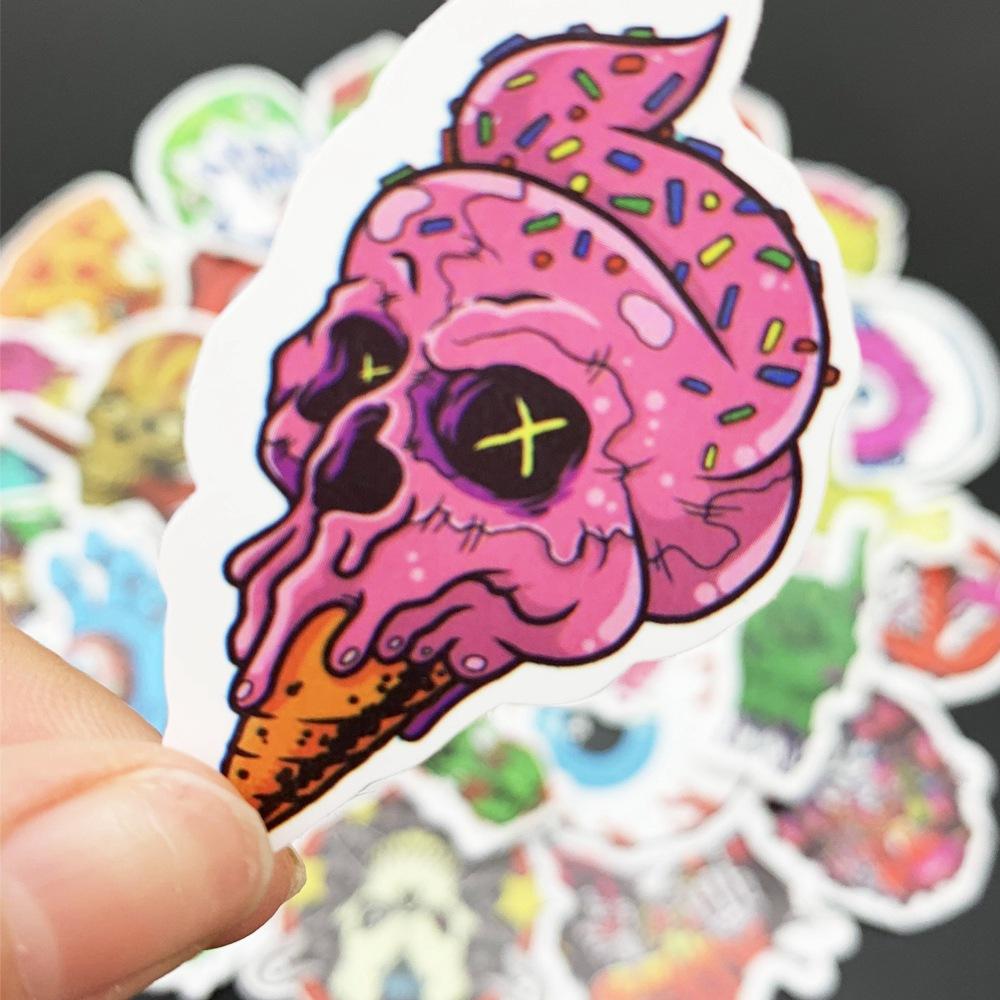 50 Horror Series Skull Removable Motorcycle Skateboard Trolley Case Notebook Guitar Waterproof Stickers