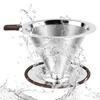 FACIACC Coffee Dripper Coffee Filter Stainless Steel Filter Slow Coffee Drip 2 Layer Mesh Integrated