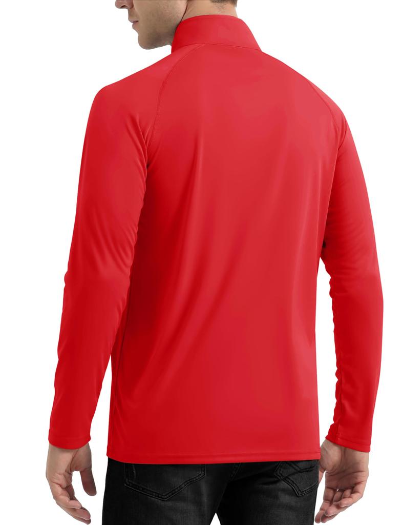 TACVASEN Summer Long UV Sports Mountain Cut and Tomato Size 3XL Men's Workwear, Sleeve, Cool, Protection, Breathable, Innerwear, Cooling, Workwear,