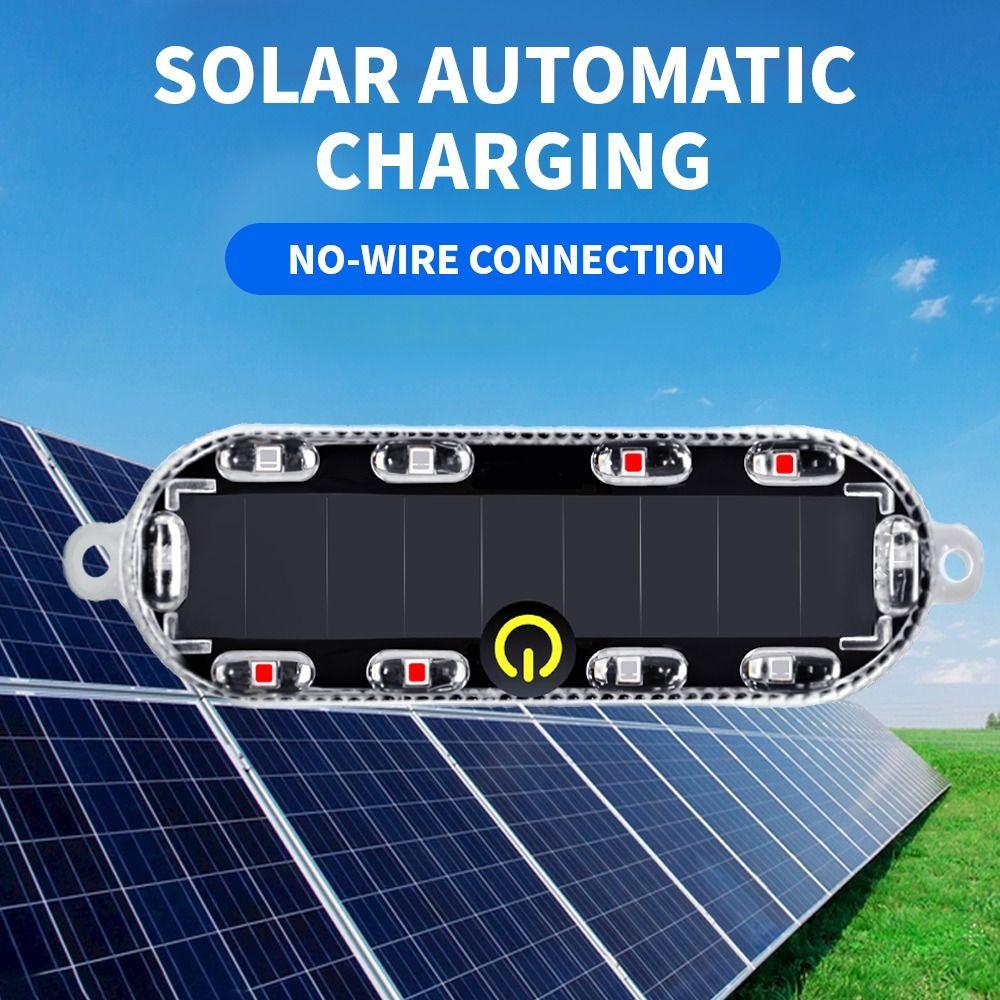 4Pcs Solar Powered Solar Vehicle Strobe Light Flashing Mode Motorcycle Tail Lights  Electric Bicycle