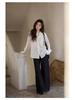 Yimeng 2026 Korean High Waist Wide Leg Retro Jeans in Dark Blue
