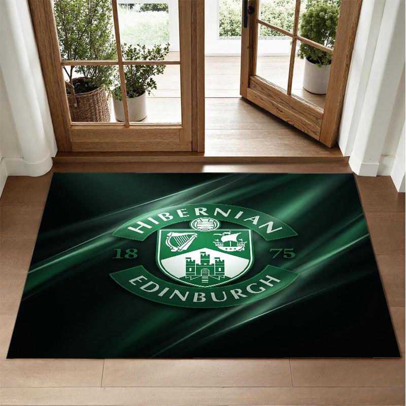 Hibernian FC Design Crystal Velvet Rug Soft Decorative Mat for Bedroom Entrance
