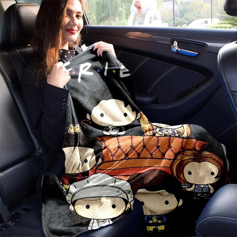 1pc s TV Show Chibi Characters Blanket Cute Cartoon Throw Blankets for s, Soft .B036