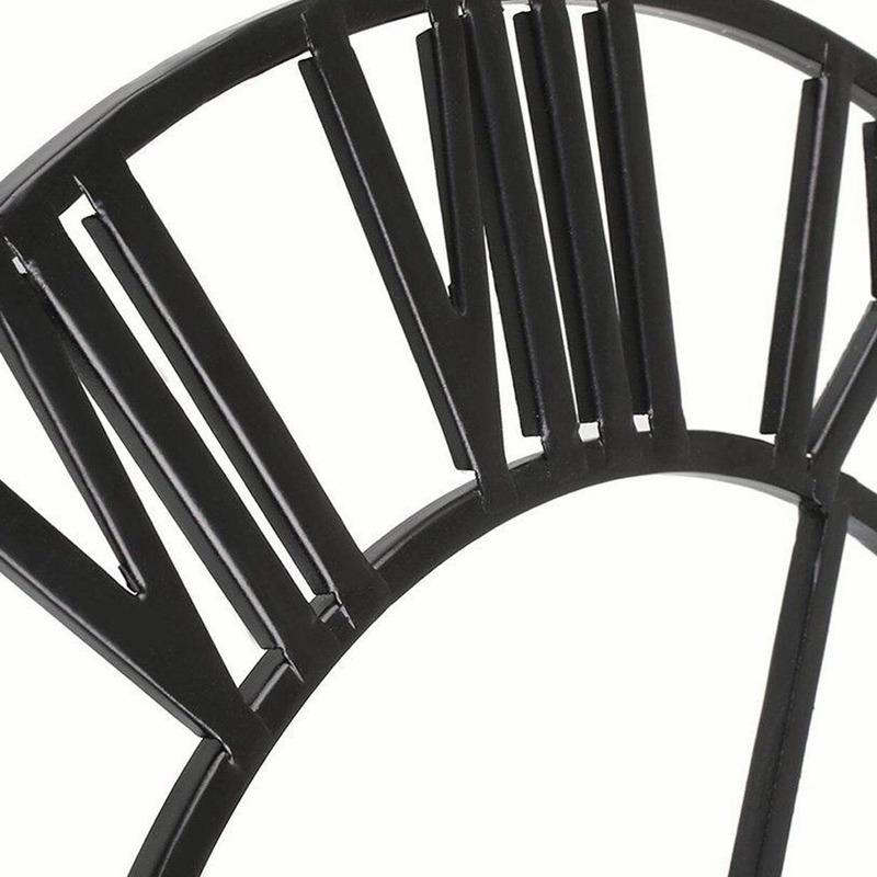 Velké venkovní zahradní nástěnné hodiny kovové římské číslo 40/47CM kulatý obličej Černé zlato domácí dekorace