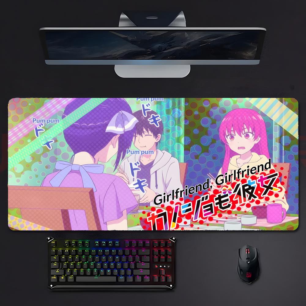 Funny Romantic Anime Kkanojo Mo Kanojo Mouse Pad Mousepad Large Gaming Lockedge Thickened Pc Table Desk Mat