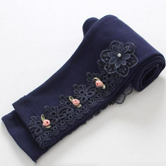 Mädchen Leggings im Prinzessinnenstil mit floraler Stickerei und Hasenprint für Frühling & Herbst