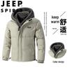 JEEP SPIRIT Men's Hooded Faux Two-Piece Padded Jacket
