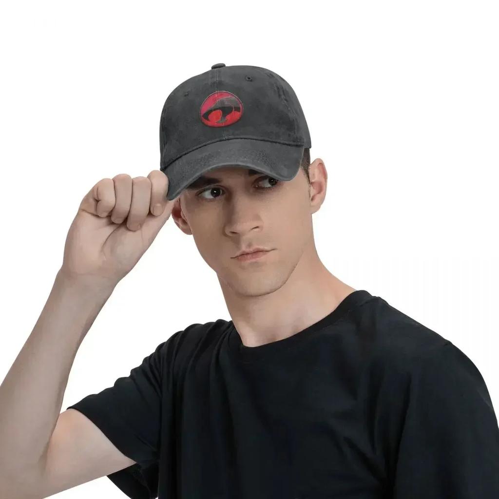 Washed Denim Thundercats Logo Baseball Cap Unisex Spring Autumn Snapback Hat Thundercats Vs HiMan Cheetara 80s Retro Casquette