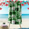 Cute Green Cat Cartoon Pattern Design Beach Towel Quick-drying for Travel Outdoor Sports Jogging Beach and Swimming
