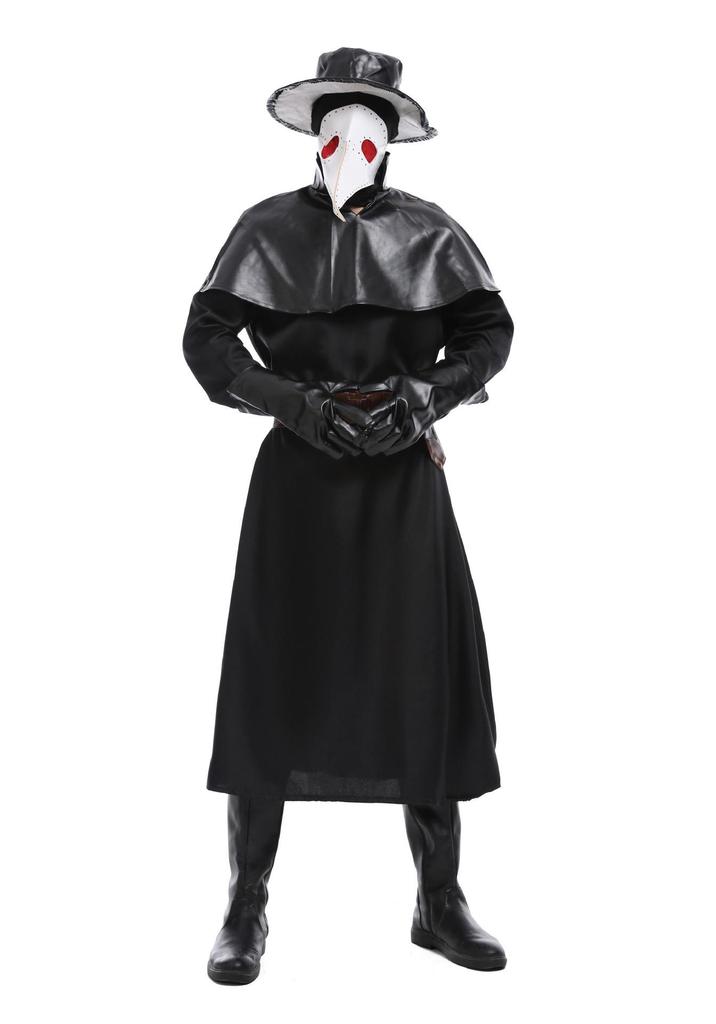 Costume da Medico della Peste Steampunk Corvo per Halloween con Becco Lungo