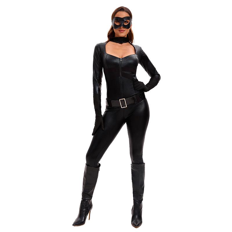 

2025 Halloween Dark Night Catwoman Cosplay Costume with Mask S