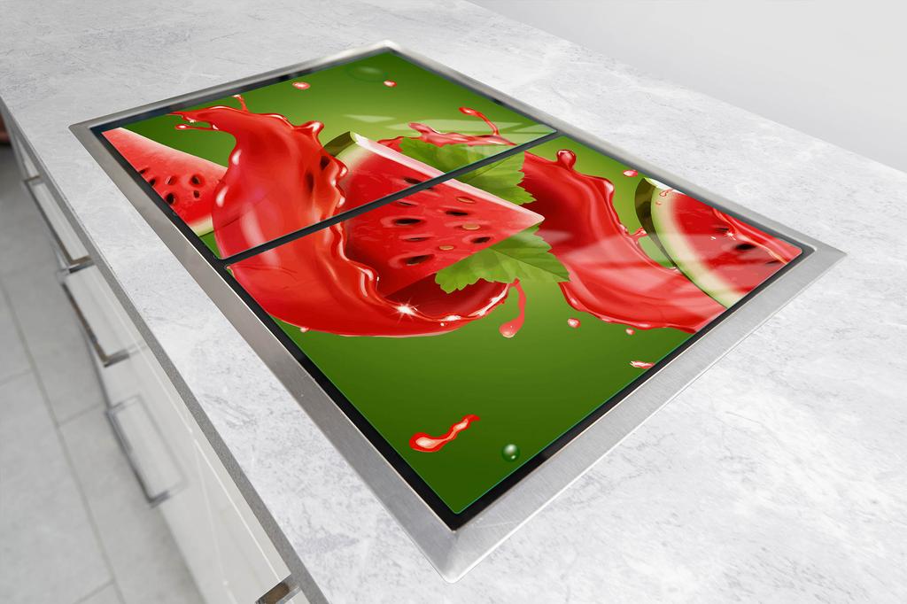 SZKLANA PŁYTA OCHRONNA NA KUCHENKĘ 70x52 ARBUZ